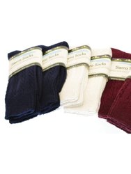 Classic Cable Knit Combed Cotton Crew Socks 2 Pair Pack