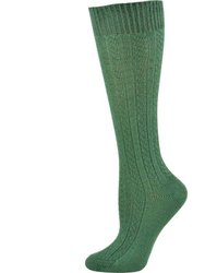 Classic Cable Knit Cotton Knee High Socks 3 Pair Pack