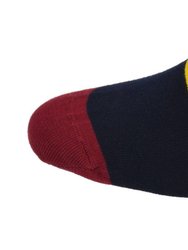 Combed Cotton Colorful Rugby Striped Patterned Men's 3 Pr. Pack Socks