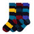 Combed Cotton Colorful Rugby Striped Patterned Men's 3 Pr. Pack Socks