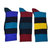 Combed Cotton Colorful Rugby Striped Patterned Men's 3 Pr. Pack Socks