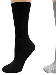 Diabetic/Arthritic Rayon from Bamboo Crew Socks - Assorted (Black/Gray/Navy)