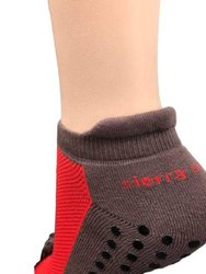 Heel Guard Mesh Top Cotton Anklet High Socks with Non Skid Gripper