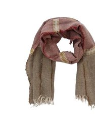 Men's and Women's Unisex Lightweight Scarf, Oversized Cotton Linen Scarves - Claret Red