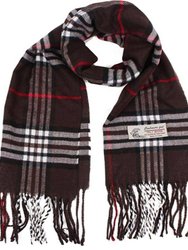 Men's and Women's Unisex Plaid Cashmere Feel Scarf, Oversized Scarves, Softer than Cashmere features - Brown