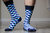 Men's Dress Casual 2 Pair Pack Combed Cotton Crew  Geometric Pattern Socks