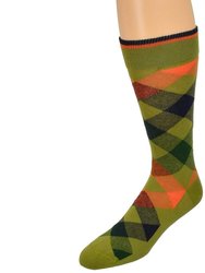 Men's Dress Casual 3 Pair Pack Combed Cotton Crew Argyle Socks