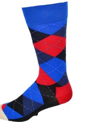 Men's Dress Casual 3 Pair Pack Combed Cotton Crew Argyle Socks