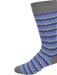 Ocean Wave Pattern Combed Cotton Socks