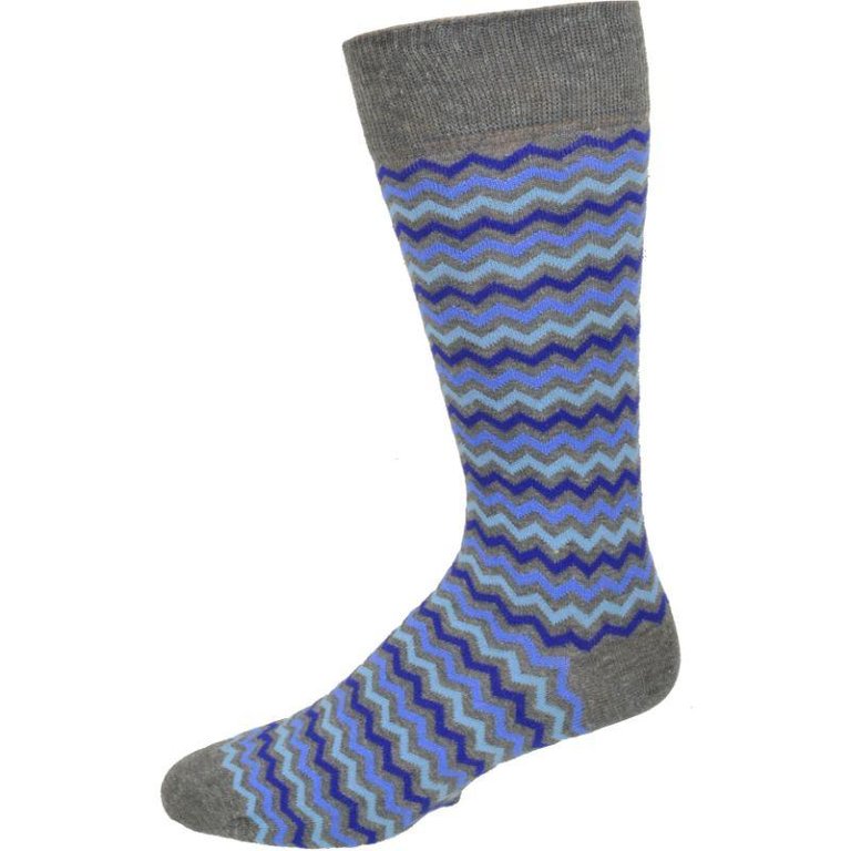 Ocean Wave Pattern Combed Cotton Socks