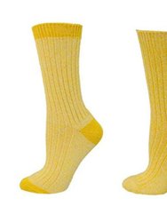 Outdoor Boot Hiking Marled Twisted Cotton 2 Pair Pack Socks - Apricot