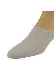 Performance Combed Cotton Invisible Socks with Silicone 3 pair pack - White