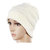 Ponytail Beanie Women's Big Girls Ribbed Hats - Winter White
