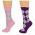 Sparkly Cotton Argyle Crew Socks - 2  Pairs - Pink, Purple