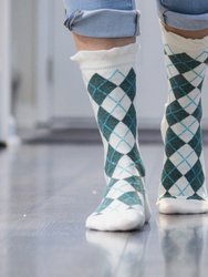 Sparkly Cotton Argyle Crew Socks - 2  Pairs