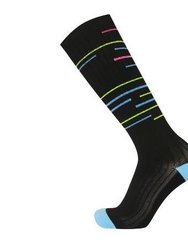 Unisex Graduated Colorful Patterned Compression Knee High Socks for Men and Women