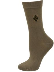 Women's Argyle Pattern Bamboo Crew Socks