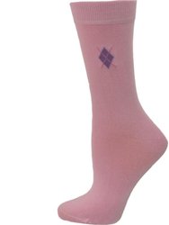 Women's Argyle Pattern Bamboo Crew Socks