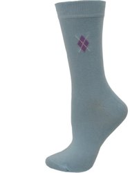 Women's Argyle Pattern Bamboo Crew Socks