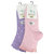 Women's Bamboo Low Cut Quarter 4-Pair Pack Lettuce Edge Ruffle Socks - Pink/Lilac