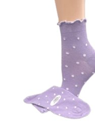 Women's Bamboo Low Cut Quarter 4-Pair Pack Lettuce Edge Ruffle Socks