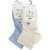 Women's Bamboo Low Cut Quarter 4-Pair Pack Lettuce Edge Ruffle Socks - Blue/Ivory