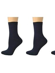 Women's Bamboo Low Cut Shortie 1-Pair or 3-Pair Pack Socks - Navy (3 Pair Pack)