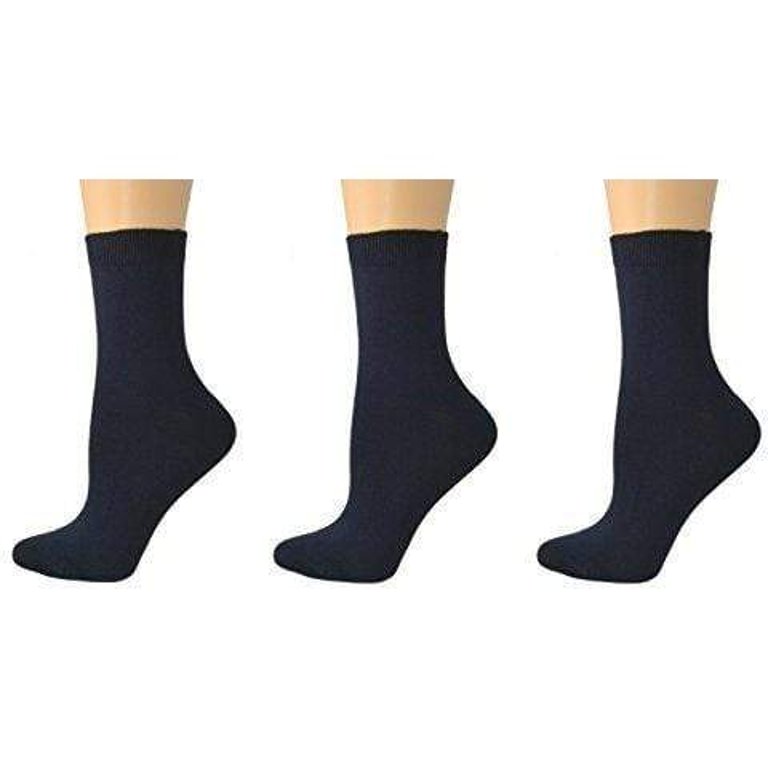 Women's Bamboo Low Cut Shortie 1-Pair or 3-Pair Pack Socks - Navy (3 Pair Pack)