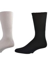 Women's Health Diabetic Extra Wide Calf Cotton Crew  2 Pair Pack Socks