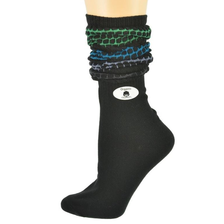 Women's Slouch or Knee High Organic Cotton Socks - Black (1 Pair)