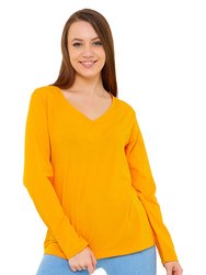 Women's V-Neck Long Sleeve T-Shirts