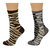 Zebra Pattern Hi Anklet Casual Cotton Women's 2 Pair Pack Socks