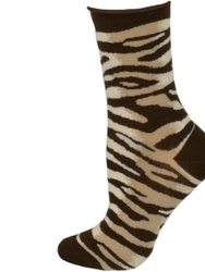 Zebra Pattern Hi Anklet Casual Cotton Women's 2 Pair Pack Socks