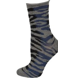 Zebra Pattern Hi Anklet Casual Cotton Women's 2 Pair Pack Socks