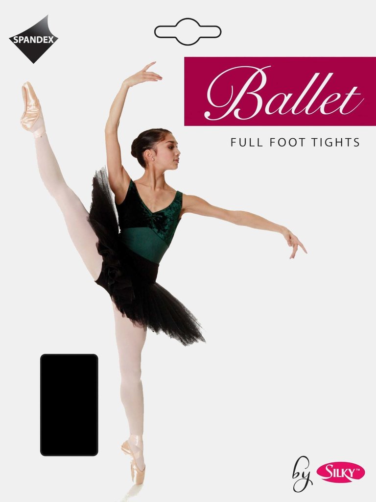 Silky Womens/Ladies Dance Ballet Tights Full Foot (1 Pair) (Black) - Black