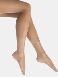 Silky Womens/Ladies Glossy Anklets (3 Pairs) (Nude) - Nude