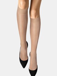 Silky Womens/Ladies Glossy Knee Highs (2 Pairs) (Nude)