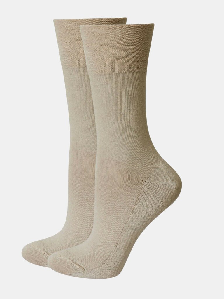 Silky Womens/Ladies Health Diabetic Sock (1 Pair) (Beige)