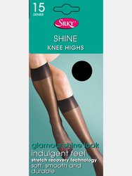 Silky Womens/Ladies Shine Knee Highs (1 Pair) - Black