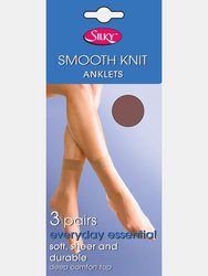 Silky Womens/Ladies Smooth Knit Ankle High (3 Pairs) (Chiffon) - Chiffon