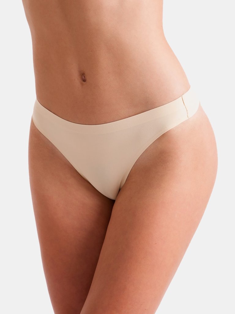 Womens/Ladies Invisible Low Rise Dance Thong - Nude - Nude