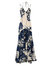 Cedrina Indigo Tonal Floral Dress - Indigo Tonal Floral