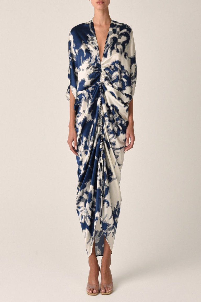 Cloister Dress - Indigo Tonal Floral - Indigo Tonal Floral