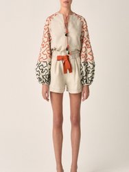 Coral Olive Giorgio Shorts - Coral Olive Embroidery