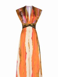 Ivanova Dress Orange Orchid Abstract - Orange Orchid Abstract