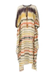 Magel Kaftan Dress - Multi Hazy Stripe