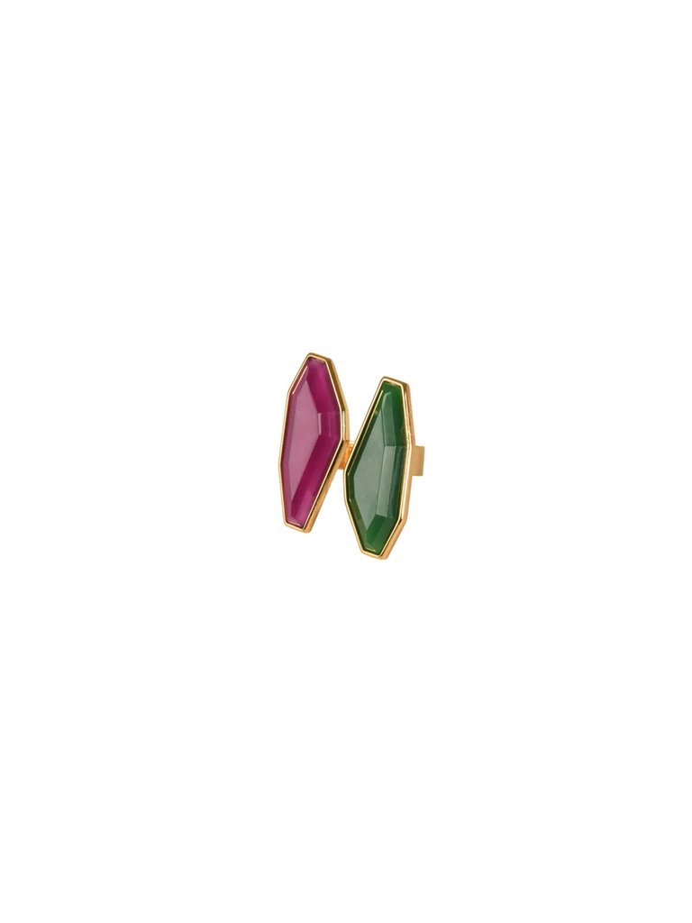 Suzie Ring - Magenta-Emerald - Magenta-Emerald