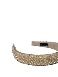 Beige Fishnet Headband - Beige