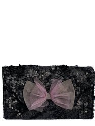 Black Sequin Bow - Black