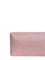 Cotton Candy Fishnet Crystal Clutch - Cotton Candy